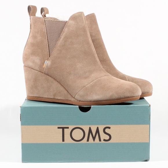 Toms Shoes - TOMS Kelsey Womens Suede Wedge Ankle Boots Booties